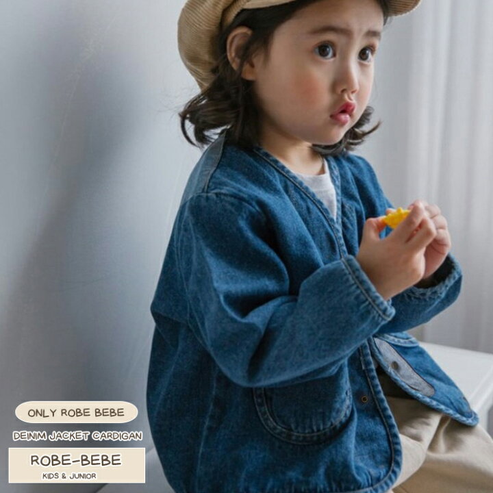 楽天市場 楽天ランキング 再々入荷 ホワイト入荷 別布ポイント デニムジャケット All Season Item デニムノーカラー コート Cpoジャケット ステッチジャケット キッズ用 こども服 秋 女の子 男の子 デニム アウター Sale 韓国 子供服 おしゃれ 男の子 Robej0050