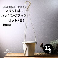 観葉植物用 【スリット鉢×ハンギングフックセット】 白プラ鉢12型 吊り鉢 ハンギングポット 吊り下げ植…