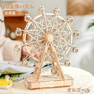 【全店10%OFFクーポン発行】立体パズル 3Dウッドパズル Rolife 木組み パズル 木製 観覧車 DIY オルゴール ウッドパズル DIY 即納 誕生日 プレゼント ギフト 彼女 告白 恋 親子 子供 説明書付き TGN