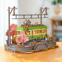 【全店P3倍】立体パズル 木製 DIY ウッドパズル 木製パズル 桜の旅 ROBOTIME 3D立体パズル 6個のLED 暇つぶし 知育玩具 USB充電 大人 女の子 男の子へのギフト ストレス解消 贈り物