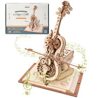 【全店P10倍】【高評価！】立体パズル 木製 マジック チェロ メカニカル オルゴール ROKR 3D ウッドパズ…