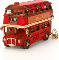 【全店P5倍】【高評価！】Rolife 立体パズル 木製 3D ウッドパズル ロンドン観光バス カーキット メカニ…