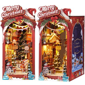 【1176円OFF原価5880円】ブックヌック キット DIY 立体パズル クラフト 木製手作りキット ミニチュア ドールハウス キット クリスマス 飾り ブックスタンド Rolife 本棚装飾 LEDスイッチングライト ミニチュアハウス クリスマス プレゼントに最適 公式販売