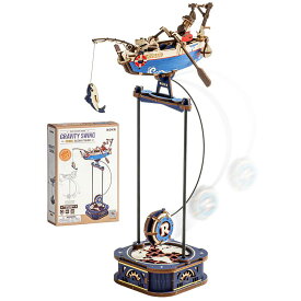 立体パズル 大人 子供 バランススイング 船 帆船 モデル ウッドパズル ROKR 3Dウッドパズル 木組み パズル 対象年齢8+ 親子 DIY オルゴール 誕生日 プレゼント ギフト 説明書付き