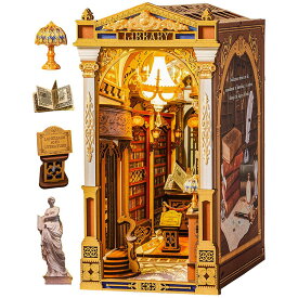 【SALE★594円OFF】Rolife ブックヌック キット 立体パズル 3d ウッド パズル ヨ一ロッパ風図書館 木製手作りキット ミニチュア ドールハウス キット ブックスタンド 組立本棚装飾 LEDライト ミニワールド 初心者で可能 プレゼントに最適 公式販売