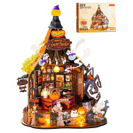 【新登場】Rolife ミニチュアハウス パズル 木製 ハロウィン 飾りドールハウス DIY LED 立体パズル お化…