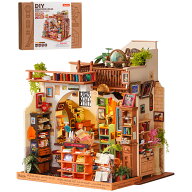 【新登場】【公式店】Rolife ミニチュアハウス 本屋さん DIY ドールハウス 立体パズル LEDライト付き 手…