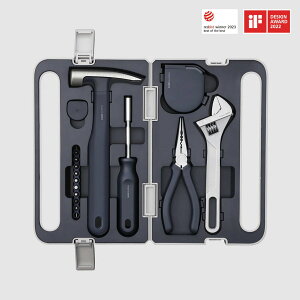 HOTO ハンドツールセット 工具セット ホームツールセット 多機能ドライバー 10本S2合金鋼精密ビット 磁気ビットホルダー ゴムハンマー ヘッド付き ネイルハンマー ラジオペンチ モンキーレン