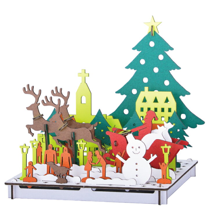 楽天市場 Pusupusu ホワイトクリスマス ハコモ Hacomo ペーパークラフト キット 工作キット 小学生 工作 キット 手作りキット 子供 工作 知育 おもちゃ プチギフト 誕生日プレゼント 男の子 女の子 誕生日 プレゼント ハンドメイド キット 知育玩具 知育おもちゃ 図工
