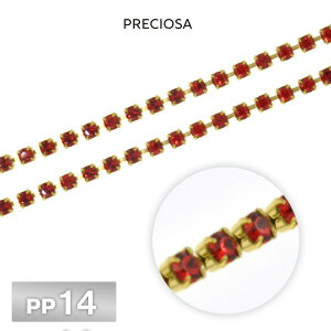 プレシオサ チェーン PP14 1m/10cm ライトシャム メッキナシ 生地 RAW PRECIOSA 連爪 デコ ネイル 手芸 パーツ ビジュー