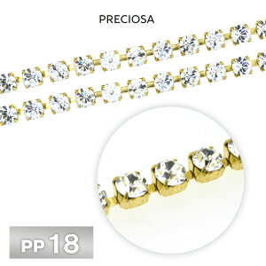 プレシオサ チェーン PP18 1m/10cm クリスタル メッキナシ 生地 RAW PRECIOSA 連爪 デコ ネイル 手芸 パーツ ビジュー