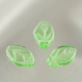 チェコビーズ リーフ12/7ミリ ペリドット フラワー&リーフ/リーフ/12×7mm アクセサリーパーツ ハンドメイドパーツ