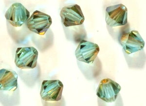 チェコビーズ スクエア ソロバン バイコーン マシンカット 3mm アクアマリンセルシアンマシンカット 3mm ガラスビーズ パーツ