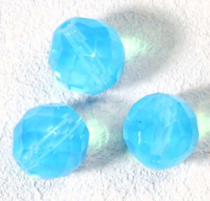 チェコビーズ FP ラウンド 14mm アクアマリンオパール ファイアポリッシュ ラウンド 14mm手芸 ビーズ パーツ ガラズビーズ ガラス アクセサリーパーツ ハンドメイドパーツ