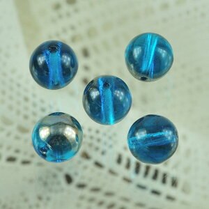 チェコビーズ PBラウンド10ミリ アクアマリンバレンチニット プレストビーズラウンド/10mm アクセサリーパーツ ハンドメイドパーツ