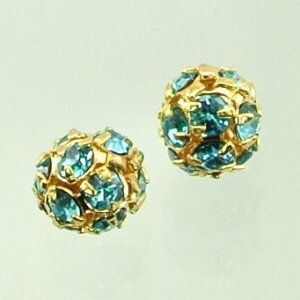 丸ロンデル8ミリ アクアマリン/ゴールド【メタルパーツ/丸ロンデル/8mm/アクセサリーパーツ/ハンドメイドパーツ】