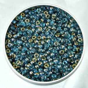 【期間限定30%OFF】チェコビーズ ロカイル6/0 スクエアーホール アクアマリンバレンチニット シードビーズ/ロカイル/6/0(約4mm) アクセサリーパーツ ハンドメイドパーツ