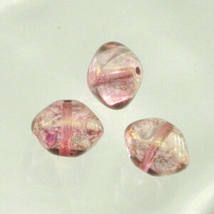 チェコビーズ フラットバイコーン10/13ミリ ピンクテラコッタ プレストビーズ変形/バイコーン/10×13mm アクセサリーパーツ ハンドメイドパーツ