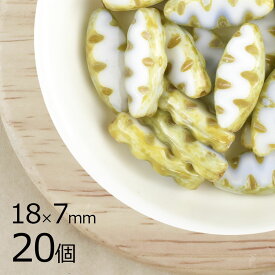 【まとめ買い割引】【20個】テーブルカットオーバル ホワイト 白系 18mm×7mm ハンドメイド 手芸 材料 チェコガラス ビーズ パーツ チェコビーズ ガラスビーズ アクセサリー