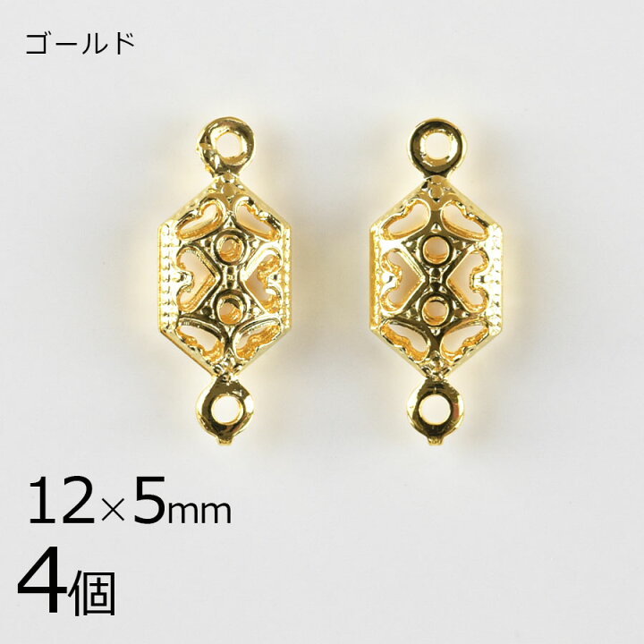 楽天市場 お買い物マラソン10 Off Mf 金具 パーツ アクセサリー 4個 メタルチャーム ヘキサゴン 2カン ゴールド 金系 約12 5mm ハンドメイド 手芸 手作り 材料 素材 チェコビーズのローブル