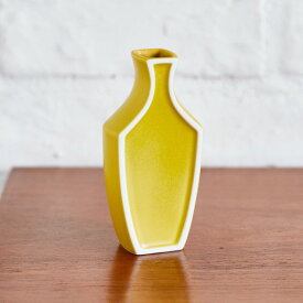 ふちどり フラワーベース からし マット シンプル ナチュラル 北欧風 磁器 花器 花瓶 日本製 インテリア イエロー 黄色 IZ54679S
