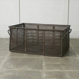 ヴィンテージ メッシュ バスケット 古い 金属 籠 インダストリアル 収納 ボックス トレイ 工業系 ブロカント 古道具 ビンテージ IZ65421F