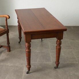 英国 アンティーク ゲームテーブル ウォールナット 木製 ダイニングテーブル カードテーブル キャスター 拡張天板 机 クラシック IZ86651N