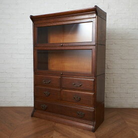 英国 アンティーク スタッキング ブックケース 揺れガラス ロイヤーズブックケース オーク 本棚 飾り棚 引き出し 木製 イギリス IZ87459N