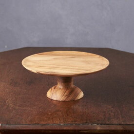 チーク ケーキスタンド 22cm カフェ 木製 食器 皿 スタンド トレー ナチュラル 北欧 ディスプレイ シンプル キッチン 天然木 IZ60433S