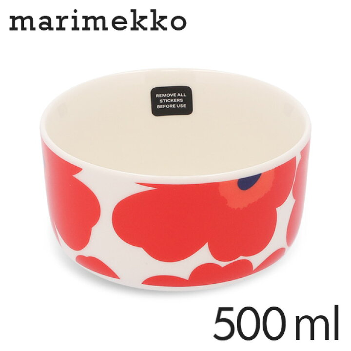 楽天市場】マリメッコ ウニッコ ボウル 500ml ホワイト×レッド  