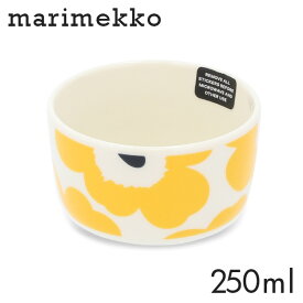 マリメッコ ウニッコ ボウル 250ml ホワイト×イエロー×ダークブルー Marimekko Unikko ボウル皿 深皿 小鉢