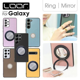 LOOF RING-SHELL Galaxy S25 Ultra Galaxy S24 FE Ultra S23 Ultra S22 S21 ケース カバー S20 Ultra 5G S20+ S20 S10+ S10 ケース カバー リング付 スマホケース 本革 背面 ミラー 落下防止