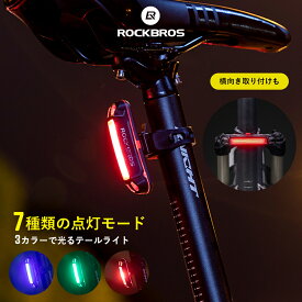 【GWセール5％OFF!★】テールライト 【送料無料】 LED 自転車用 3色で光る 点灯モード7パターン IPX4防水 尾灯 テールランプ バックライト サイクリングライト サイクルライト 目立つ 視認性 事故防止 珍しい 縦長タイプ 横長タイプ 青 緑 赤色に光る 常灯 点滅 シンプル