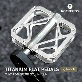 チタンペダル 軽量 幅広 フラットペダル 自転車用 チタニウム製 チタンシャフト 約123g トリプルシールドベアリング 防水 防錆 耐久性 スパイク付きで滑りにくい 滑らか 軽い シンプル グラベルロード クロスバイク マウンテンバイク MTB　などにおすすめ 370004001