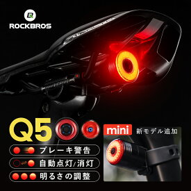 自転車 テールライト 自動消灯/自動点灯 ブレーキ警告機能 ブレーキセンシング オートモード 明るさ感知 振動感知 輝度調節可能 4種類の点灯モード IP65防水 電池不要 充電式 テールランプ LEDライト 自転車ライト 尾灯 リアライト バックライト COB　高輝度 TL907Q5