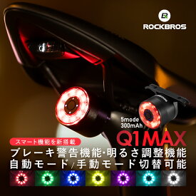 自転車用テールライト 【送料無料】 自動 点灯 消灯 7色 派手 マルチカラー USB Type-C充電 輝度調整 ブレーキ警告 テールランプ バックライト LEDライト 簡単取り付け 安全 事故防止 夜間 追突防止 夜道 明るい ウーバーイーツ 配達員 リアライト 補助灯 シートポスト