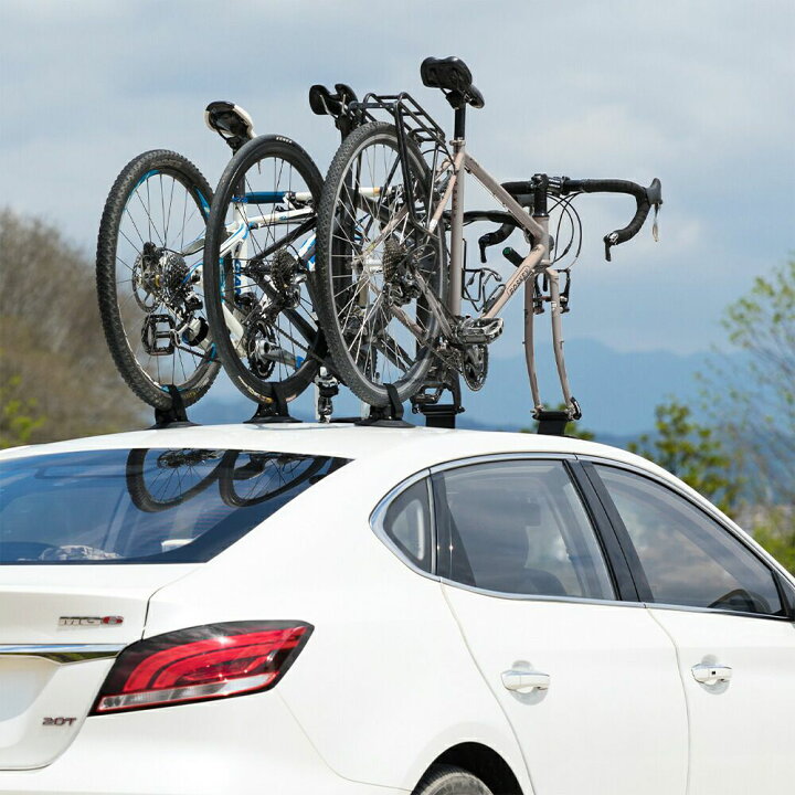 楽天市場】サイクルキャリア 【送料無料】 ルーフキャリア吸盤式 3台  