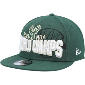 ミルウォーキーバックス ニューエラ（New Era） ユース 2021 NBA ファイナル チャンピオン オン ザ コート 9FIFTY スナップバック ハット - ハンター グリーン