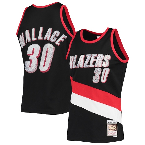Rasheed Wallace ポートランドトレイルブレイザーズ ミッチェル ネス 1996-97 ハードウッドクラシックス スウィングマン ダイヤモンド 75th 珍しい アニバーサリー ジャージー NBA 超可爱の