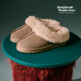 【公式】Rockfish Weatherwear 23FW ORIGINAL WINTER FUR MULE 牛革 ブーツ ファースリッパ ファー 防寒 ウィンター