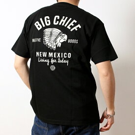 アコースティック Acoustic プリントTシャツ メンズ ブランド 半袖 厚手 インディアン デザイン 丸胴 BIG CHIEF ビッグシェフ アメリカン バックプリント ヘビーウェイト おしゃれ カジュアル アメカジ バイカー ワーク ミリタリー ビンテージ 2024年 春 夏 (66-ac24203)