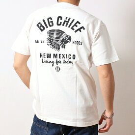 アコースティック Acoustic プリントTシャツ メンズ ブランド 半袖 厚手 インディアン デザイン 丸胴 BIG CHIEF ビッグシェフ アメリカン バックプリント ヘビーウェイト おしゃれ カジュアル アメカジ バイカー ワーク ミリタリー ビンテージ 2024年 春 夏 (66-ac24203)