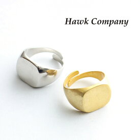 ホークカンパニー リング 指輪 Hawk Company メンズ レディース ブランド シグネットリング カジュアルリング 真鍮 アクセサリー シンプル カジュアル アメカジ トラッド ナチュラル 綺麗め ストリート ミリタリー アンティーク調 シルバー 銀 ゴールド 金 ギフト (12-7713)