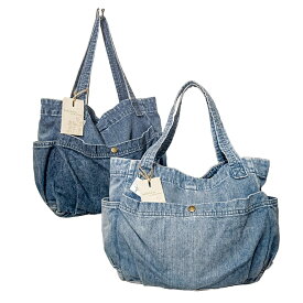 LoLoLavo ロロラボ デニムスモールバッグ 山陽ハイクリーナー デニム バッグ メンズ レディース ブランド 日本製 デニムトート デニムバッグ トートバッグ ハンドバッグ ウォッシュデニム 鞄 カジュアル アメカジ トラッド ナチュラル クラシック (43-lb14008)