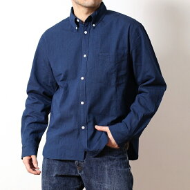 ジャパンブルージーンズ JAPAN BLUE JEANS シャンブレーシャツ ボタンダウンシャツ メンズ ブランド 日本製 長袖 シャツ コートジボワール 綿100％ セルビッチ シンプル ベーシック おしゃれ 上品 カジュアル アメカジ トラッド ナチュラル 綺麗め インディゴ (62-jbls1042)