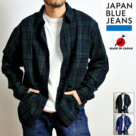 【送料無料】 JAPAN BLUE JEANS ジャパンブルージーンズ ダブルガーゼ DELI SHIRT デリシャツ ワイドシルエット ワークシャツ チェックシャツ 羽織 長袖 メンズ ブランド 日本製 おしゃれ カジュアル アメカジ ナチュラル ブラックウォッチ ブルーチェック (62-jls1060m31)