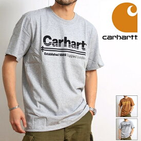 カーハート Carhartt Tシャツ 半袖 アウトドア プリント グラフィック リラックスフィット 大きいサイズ ビッグサイズ プリントTシャツ カジュアル アメカジ ストリート ヴィンテージ ブラウン 茶色 グレー 灰色 2023年 春夏 新作 インポート アメリカ企画 (23-crhtt105754)