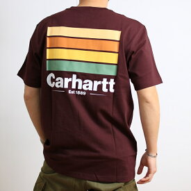 カーハート Carhartt Tシャツ 半袖 ポケット付き バックプリント ライングラフィック リラックスフィット 大きいサイズ ビッグサイズ プリントTシャツ カジュアル アメカジ ストリート ヴィンテージ ゴールド イエロー マルーン バーガンディ ワインレッド (23-crhtt105713)