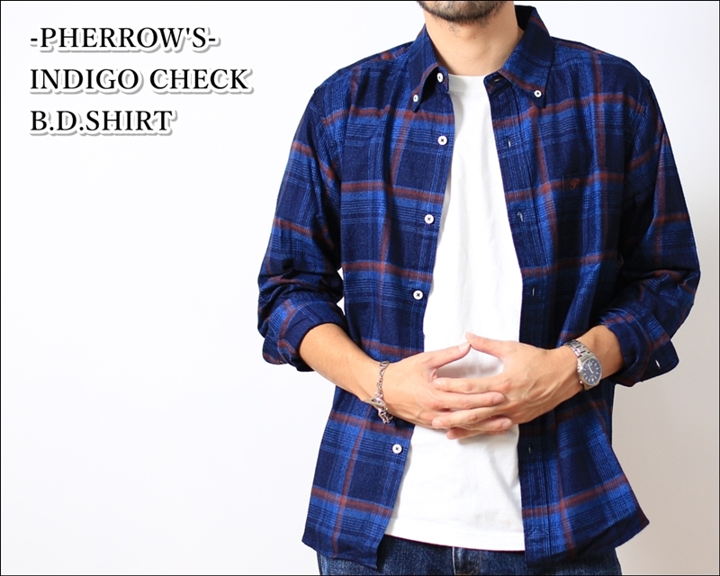 楽天市場】チェックシャツ フェローズ PHERROW'S ボタンダウンシャツ