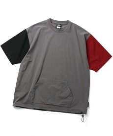 【送料無料】 ジムマスター gym master ナイロンTシャツ メンズ レディース ユニセックス ブランド 4way ストレッチ コンフィー ナイロン Comfy Nylon カンガルーポケット ドローコード カットソー 丸首 クルーネック 半袖 速乾 おしゃれ カジュアル アウトドア (66-g121700)